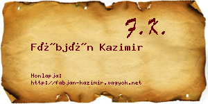 Fábján Kazimir névjegykártya